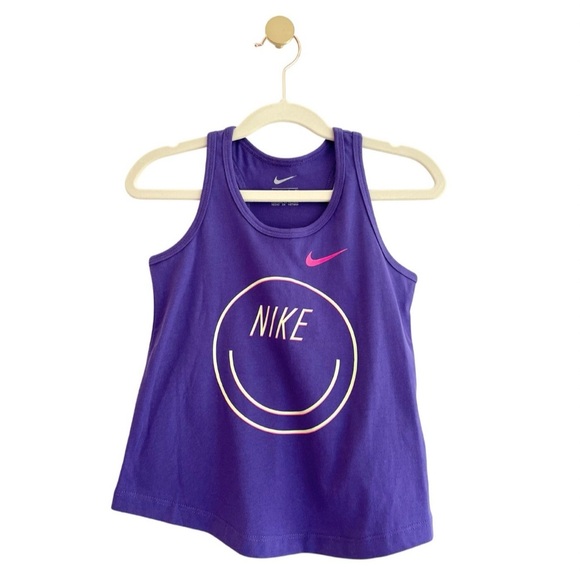 Nike Active Kids Purple Tank with Hot Pink & Neon Yellow Logos Girls 4T Like New - Picture 1 of 4